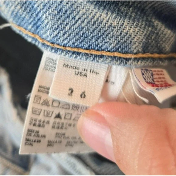 American Apparel Jeans Womens 26 Light Wash Relaxed Fit‎ Mushrooms Cactus Fray - Picture 11 of 14